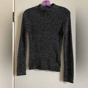 Who What Wear Gray Ribbed Knit Sweater small